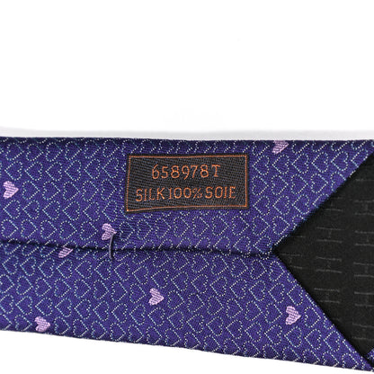 Hermes Printed Silk Mens Darling Neck Tie Violet Mauve 4 of 6