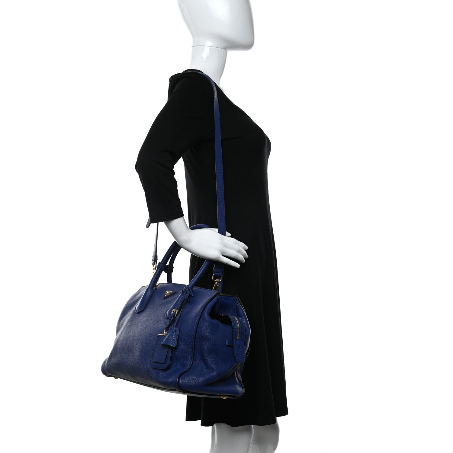 Prada Vitello Grain Tote Inchiostro 2 of 8