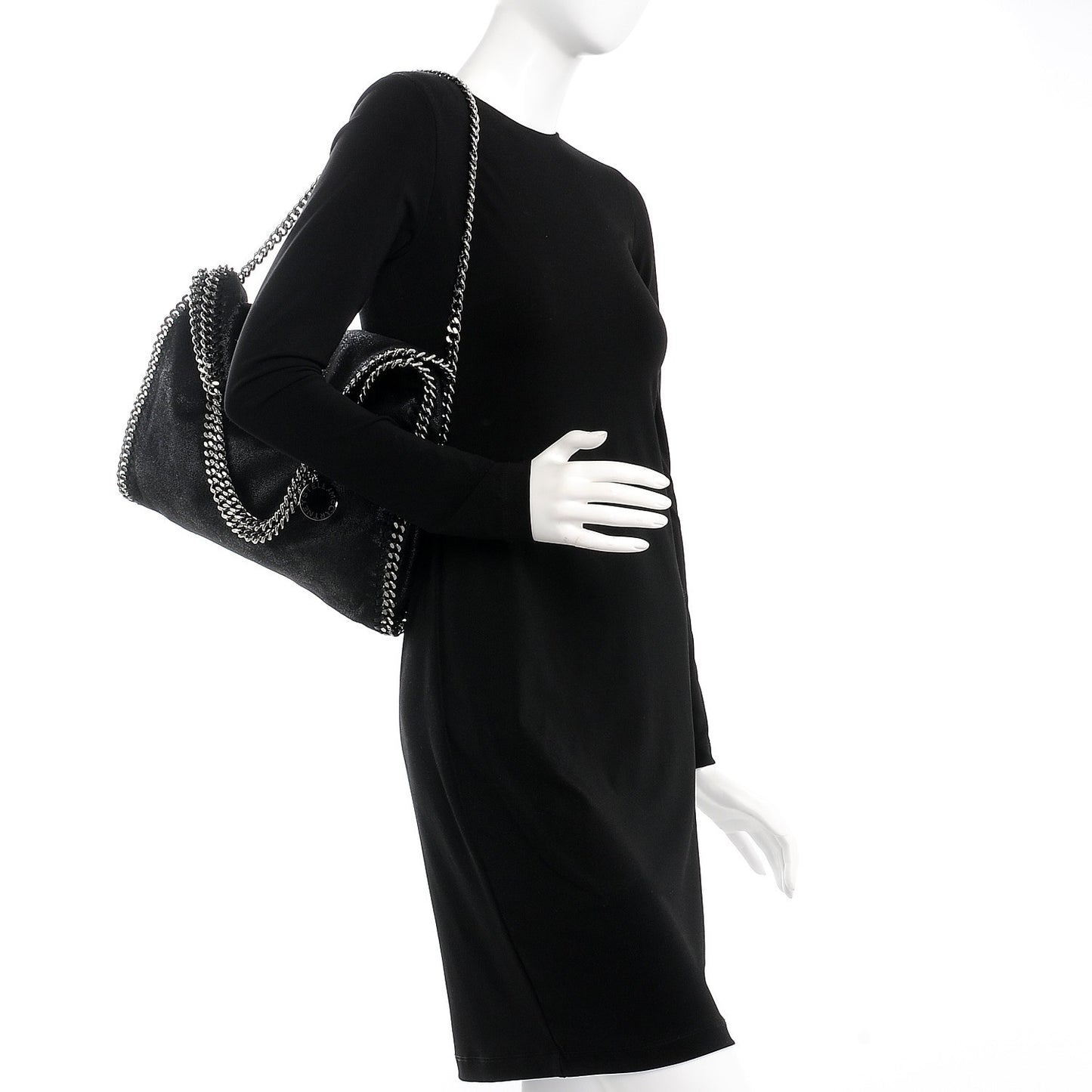 Shaggy Deer Falabella Fold Over Tote Black