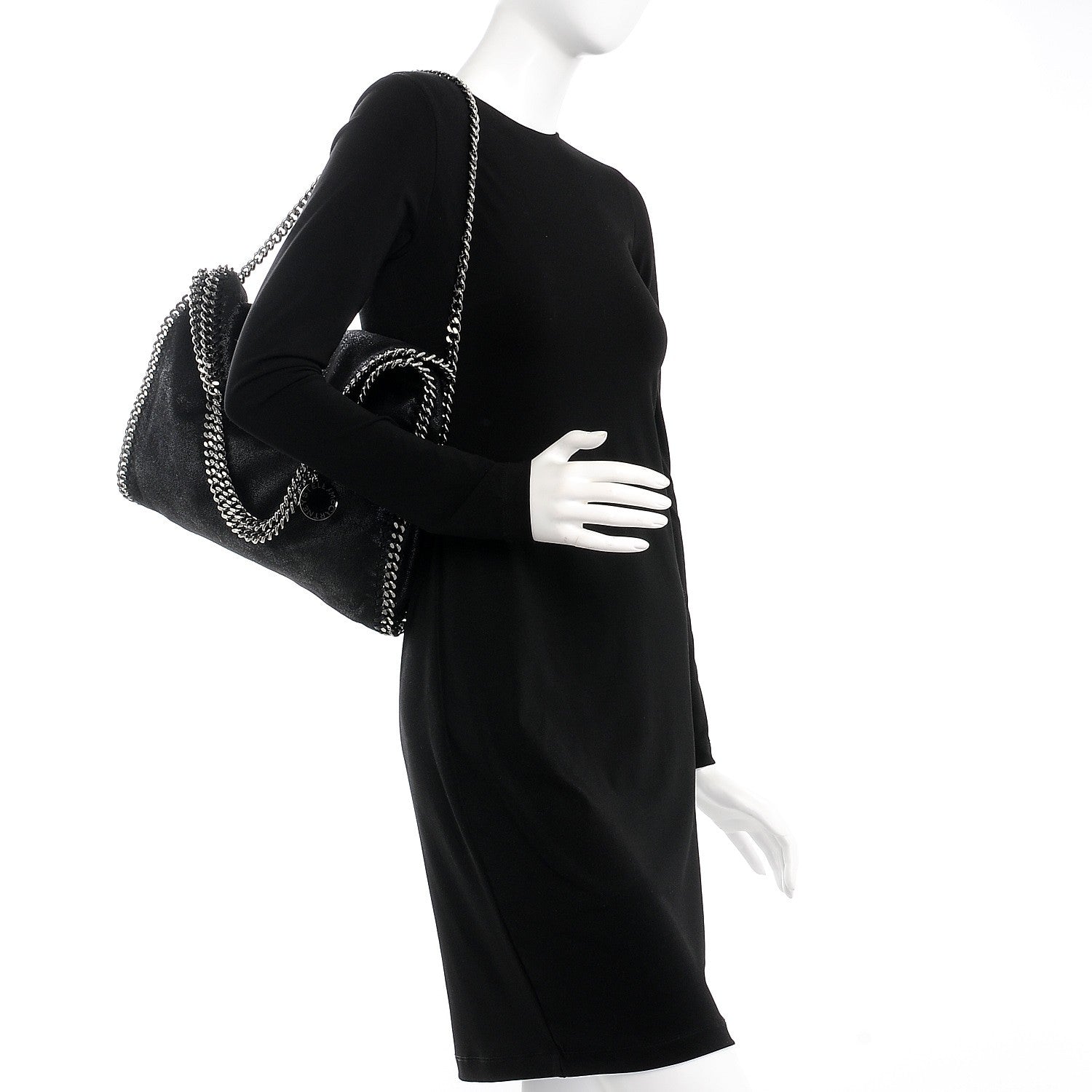 Stella McCartney Shaggy Deer Falabella Fold Over Tote Black 2 of 8