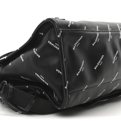 Balenciaga Veau Allover Logo Classic Hardware City Black White 10 of 11