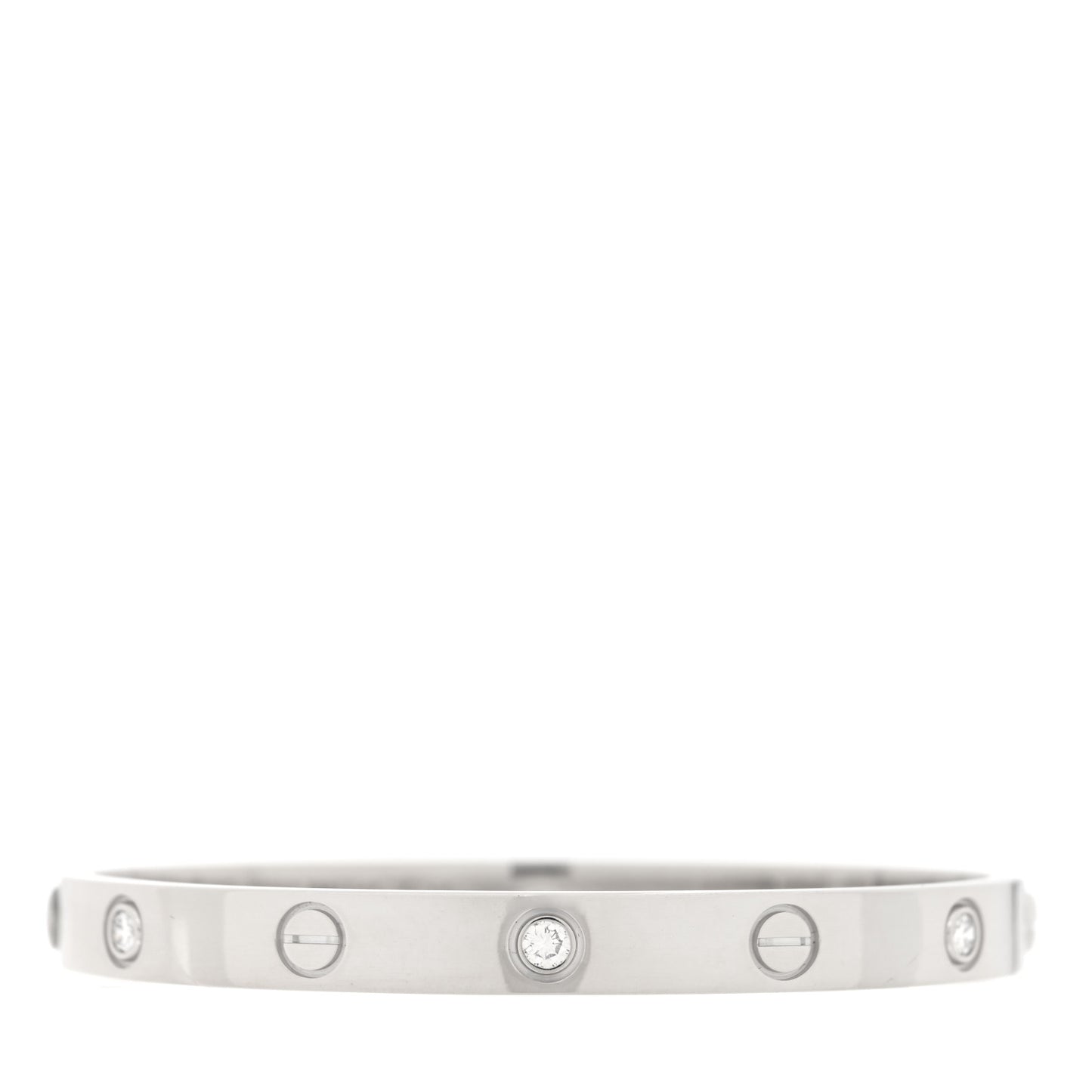 18K White Gold 6 Diamond LOVE Bracelet 17