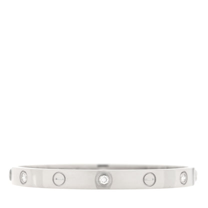 Cartier 18K White Gold 6 Diamond LOVE Bracelet 17 1 of 5