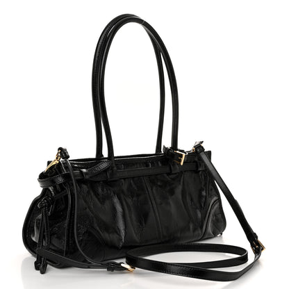 Prada Shiny Nappa Medium Shoulder Bag Black 3 of 10