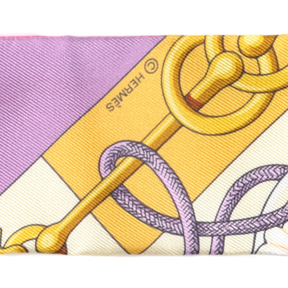 Hermes Silk Cliquetis Twilly Bouton D'Or Mauve 3 of 4