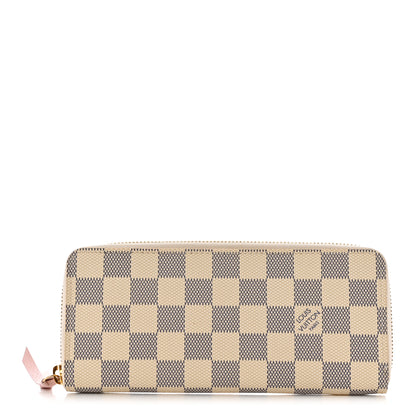 Louis Vuitton Damier Azur Clemence Wallet Rose Ballerine 1 of 10
