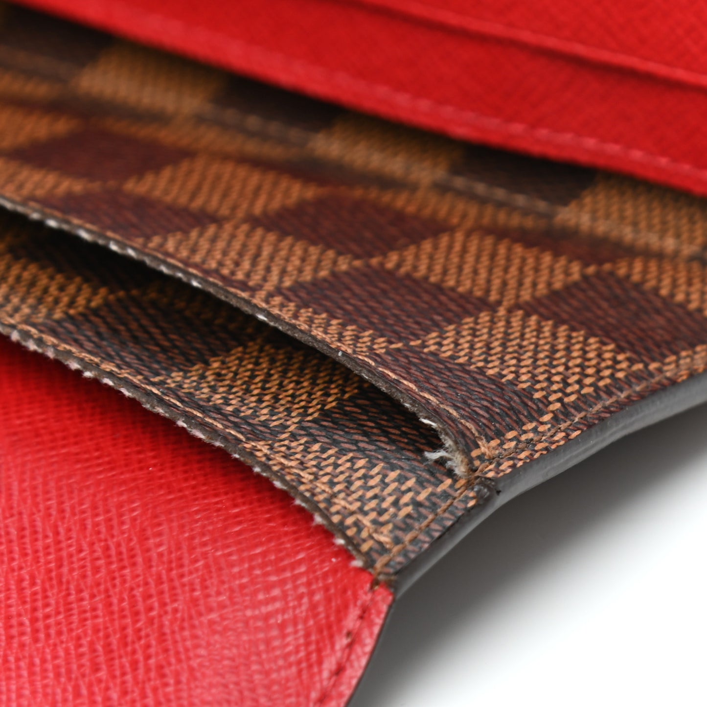 Damier Ebene Josephine Wallet Red