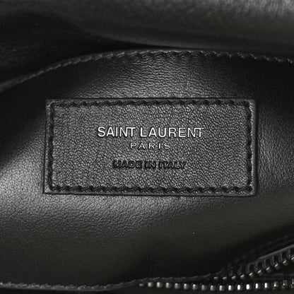 Saint Laurent Sheepskin Matelasse Chevron Monogram Monochrome Medium College Bag Black 6 of 12