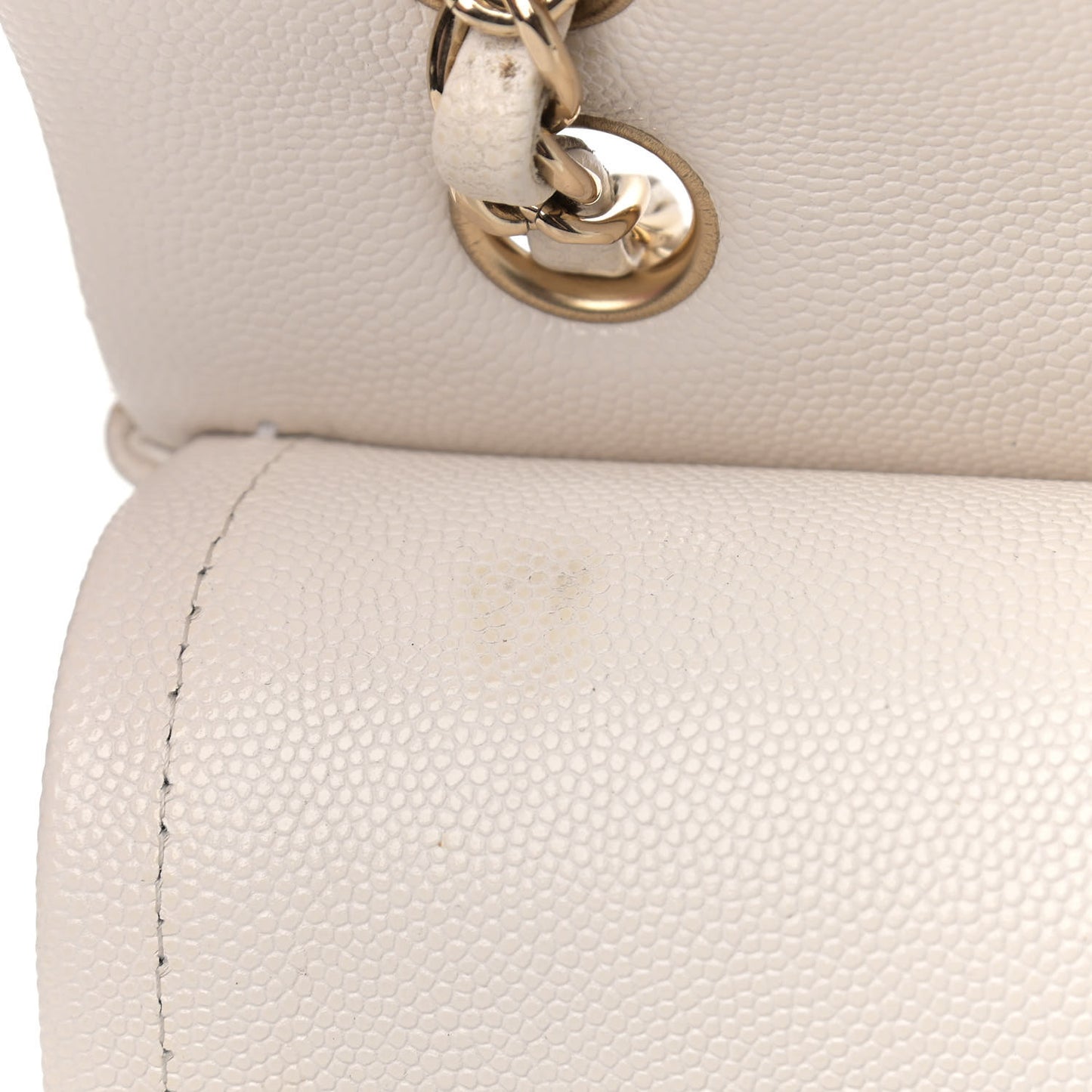 Caviar Quilted Small Double Flap White