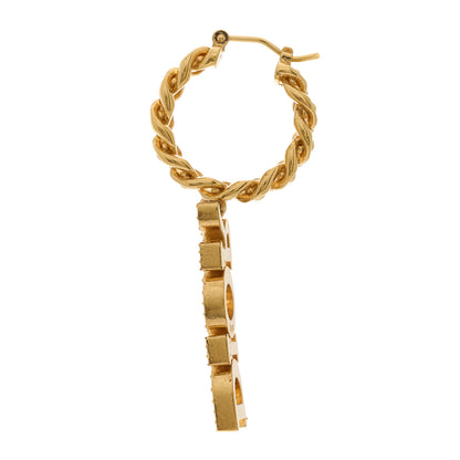 Christian Dior CHRISTIAN DIOR Crystal Dio(r)evolution Logo Hoop Drop Earrings Gold 3 of 5
