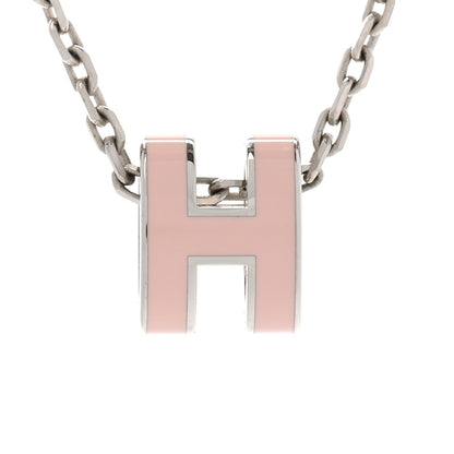 Hermes Palladium Mini Pop H Pendant Necklace Rose Dragee 4 of 8