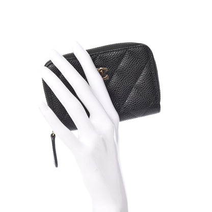 Chanel Caviar Quilted Zip Coin Purse Black 2 of 9