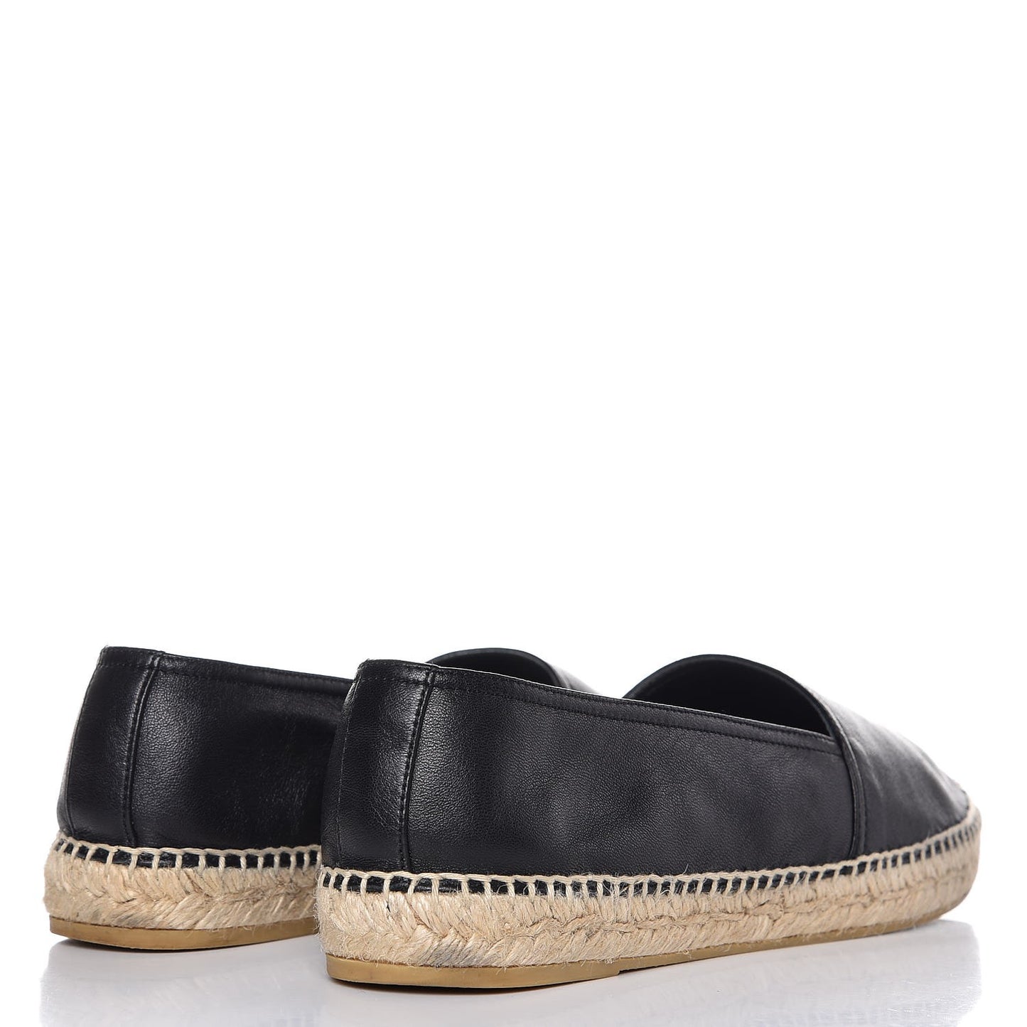 Nappa Stitched Logo Espadrilles 40.5 Black