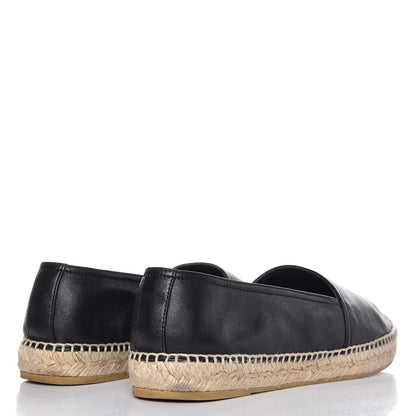 Saint Laurent Nappa Stitched Logo Espadrilles 40.5 Black 4 of 11