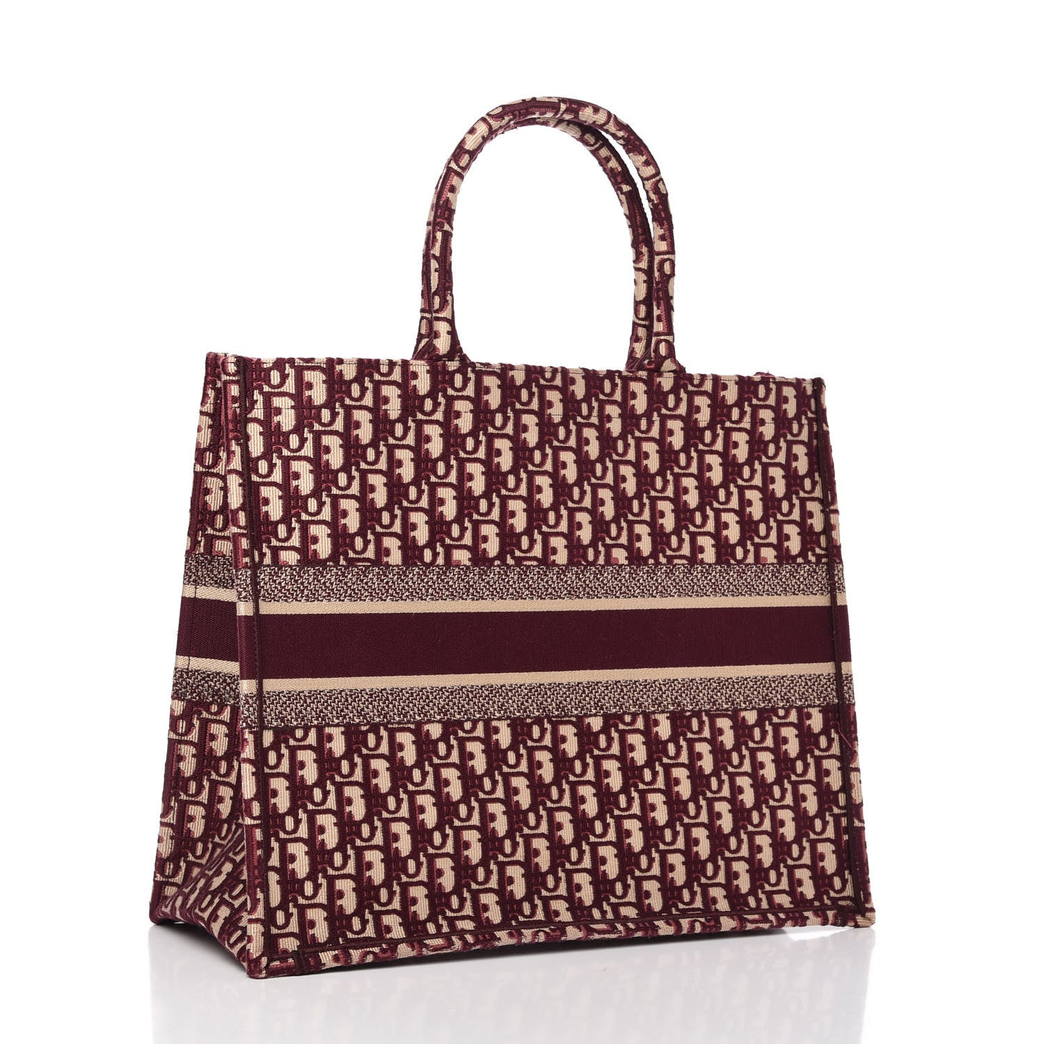 Christian Dior Oblique Large Book Tote Burgundy Multicolor 3 of 11