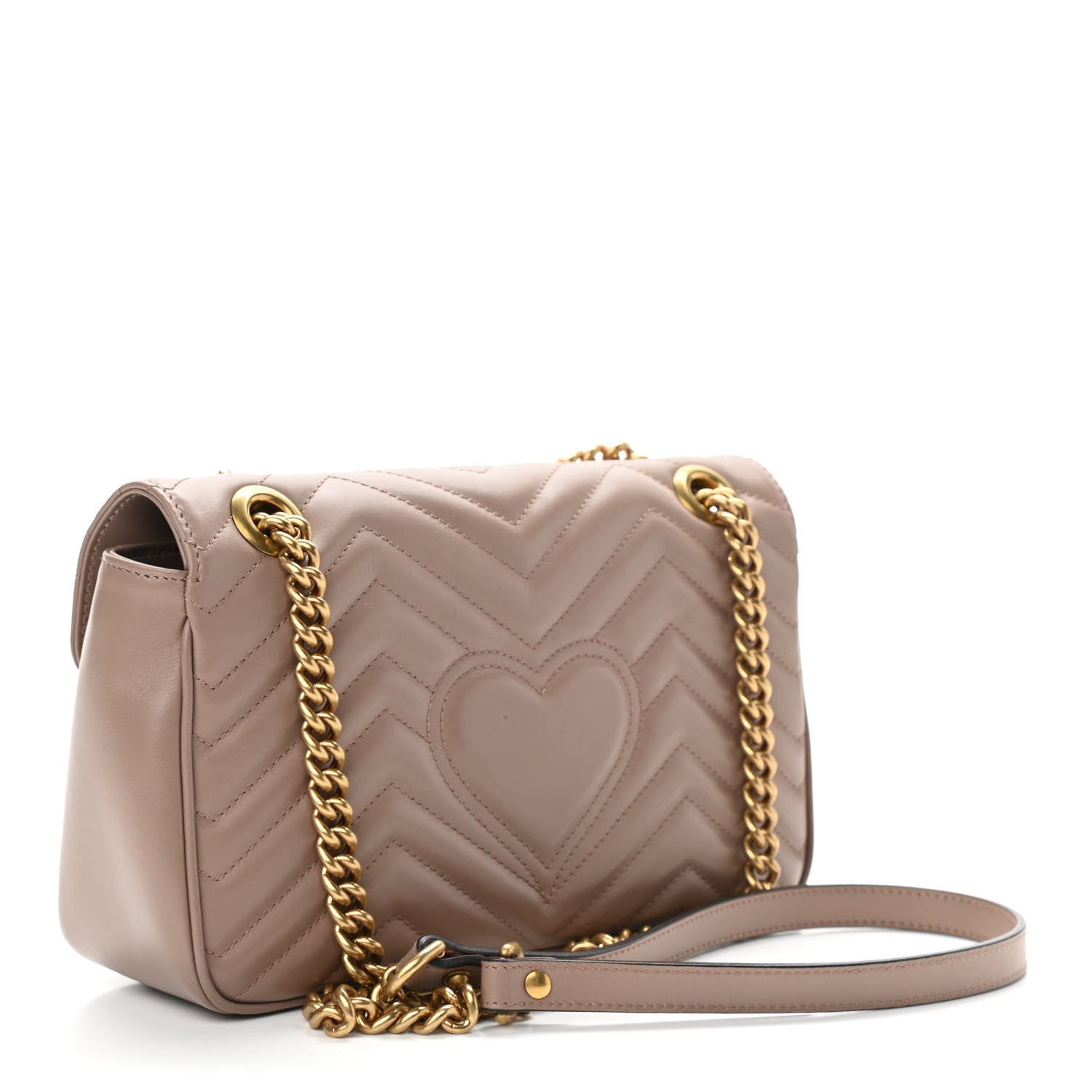 Gucci Calfskin Matelasse Small GG Marmont Shoulder Bag Porcelain Rose 3 of 10