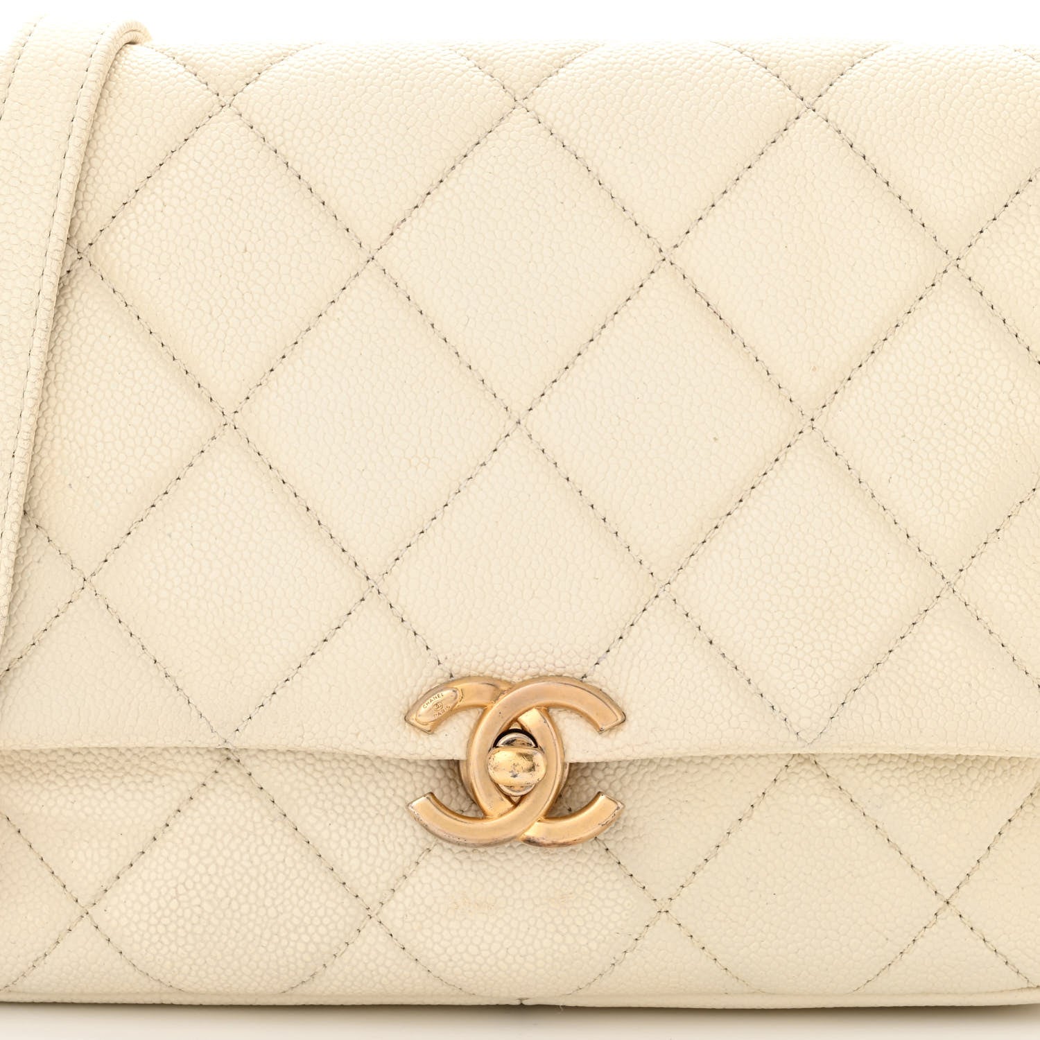 Chanel Shiny Caviar Quilted Small Chain Melody Flap White 8 of 11