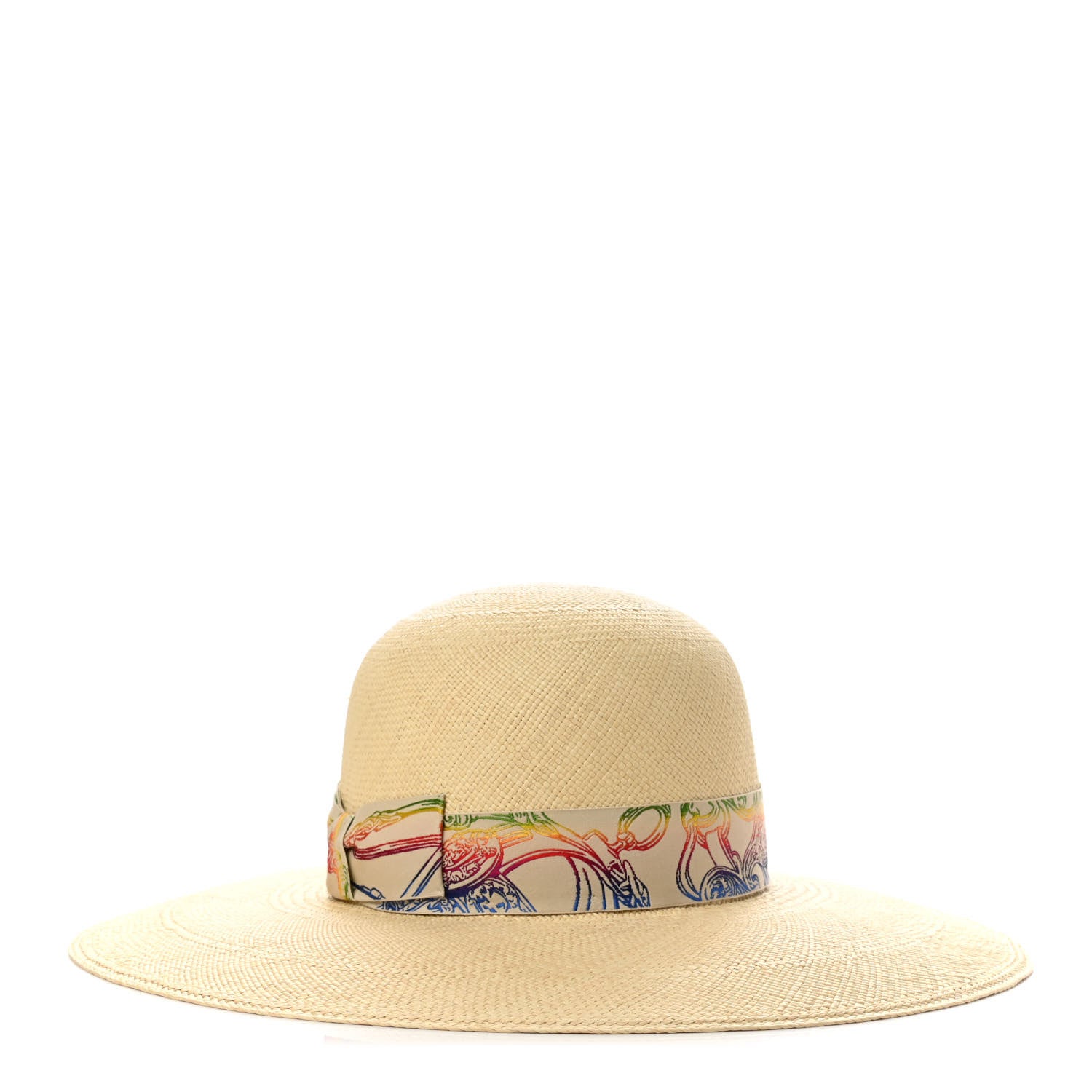 Hermes Panama Straw Brisa Brides De Gala Hat 56 Naturel Multicolore 5 of 9