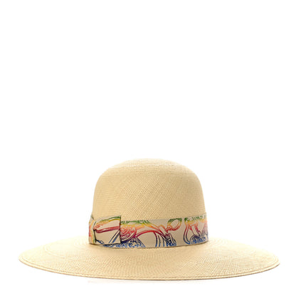 Hermes Panama Straw Brisa Brides De Gala Hat 56 Naturel Multicolore 5 of 9