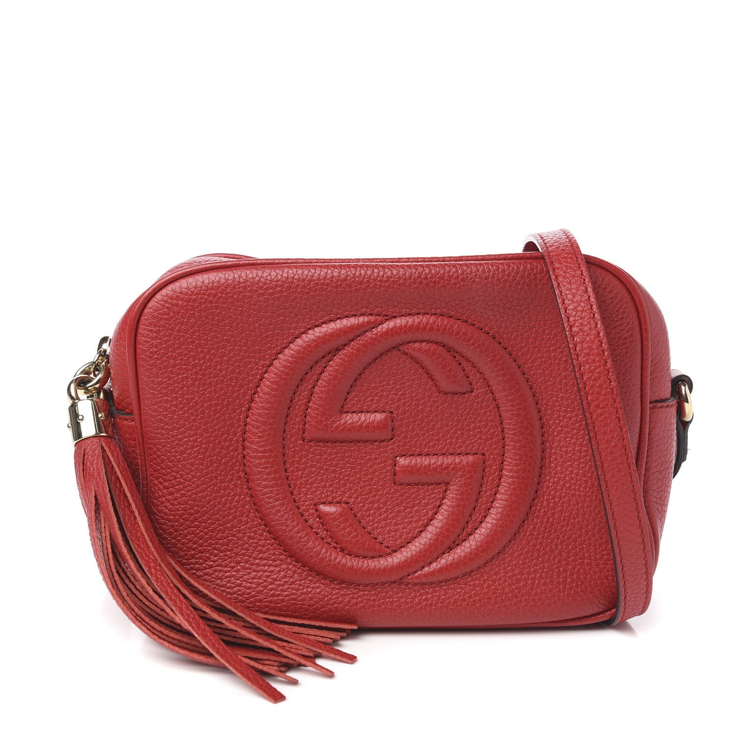 Gucci Pebbled Calfskin Small Soho Disco Bag Tabasco Red 1 of 9