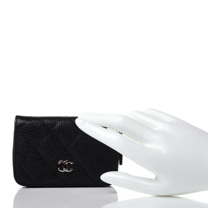 Chanel Caviar Quilted Zip Coin Purse Black 2 of 10