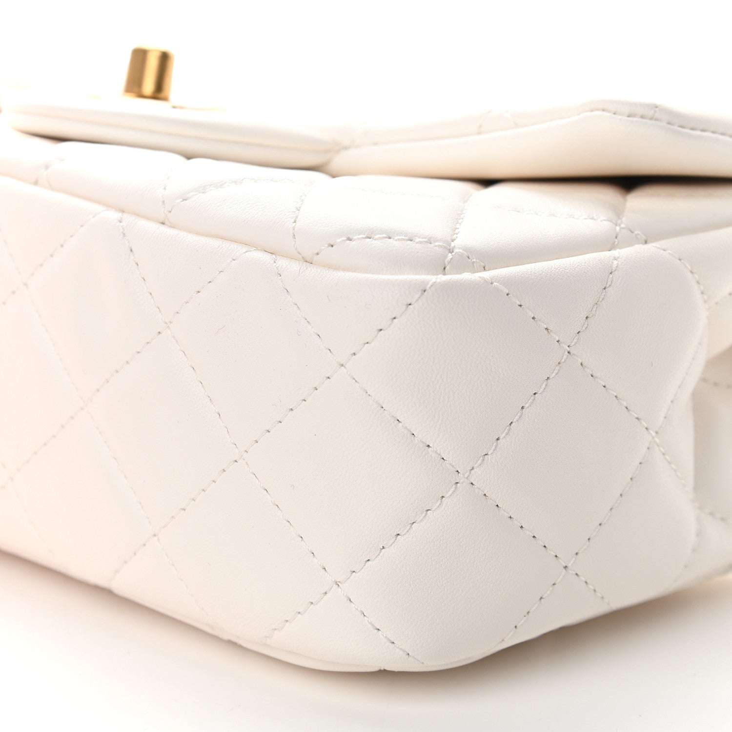Chanel Lambskin Quilted Mini Rectangular Pearl Crush Flap White 9 of 9