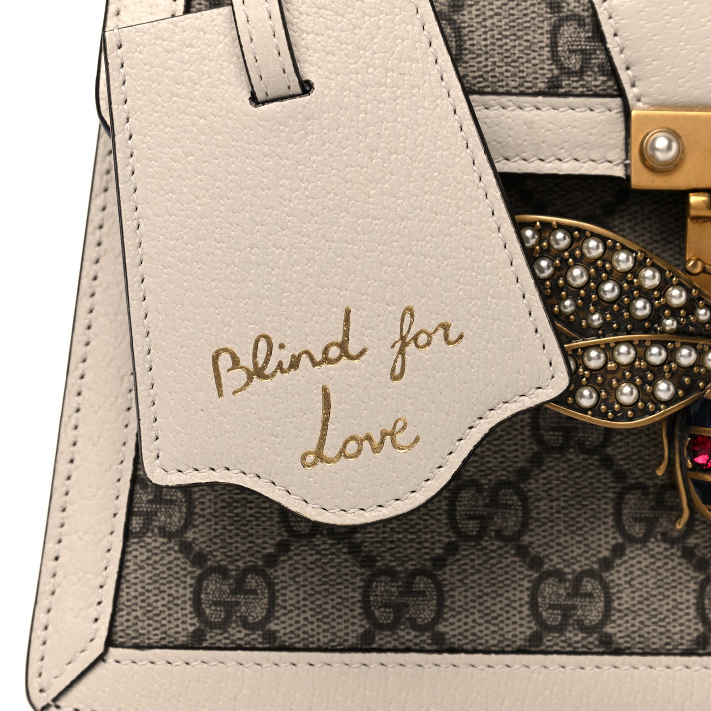 GG Supreme Monogram Small Queen Margaret Top Handle Bag White