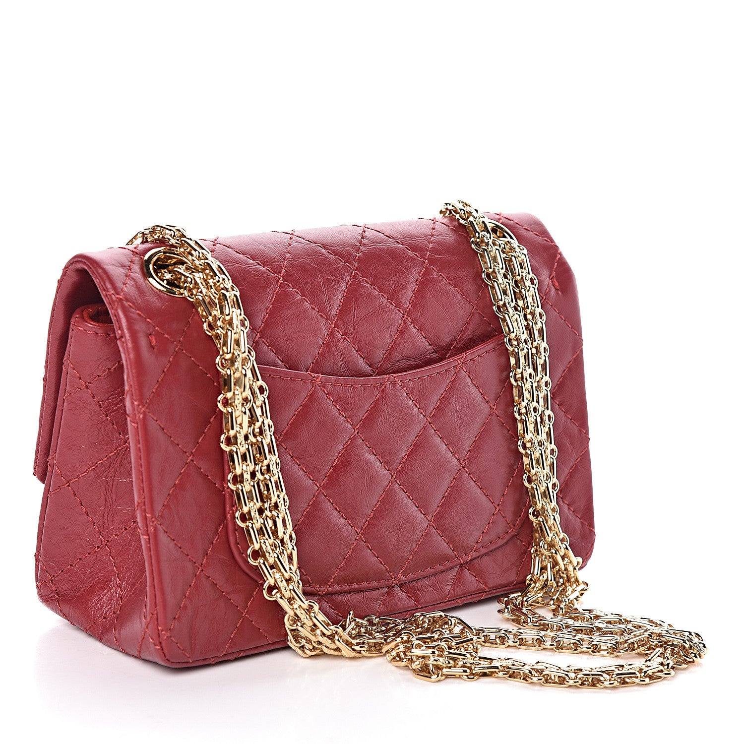 Chanel Aged Calfskin Quilted 2.55 Reissue Mini Flap Red 3 of 10