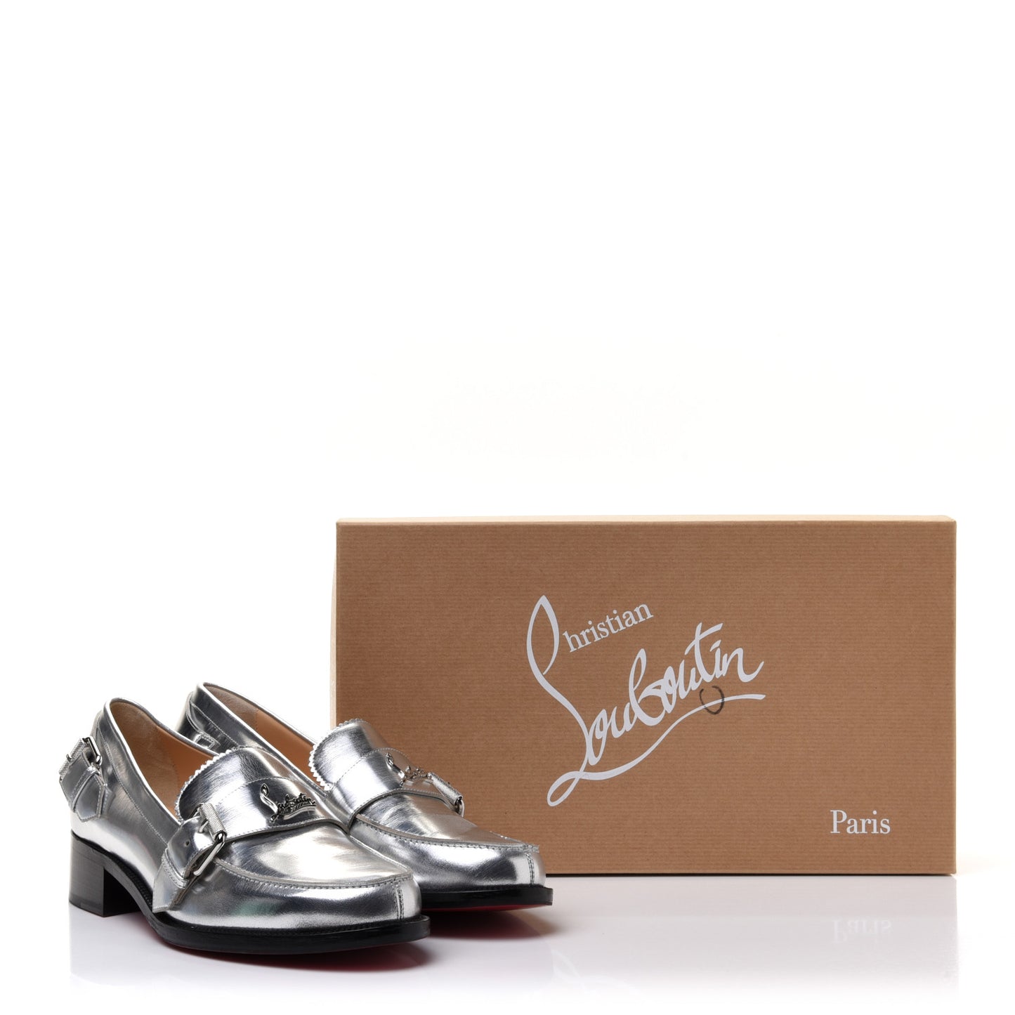 Mirror Patent Montezumo Donna Flat Loafers 39 Silver