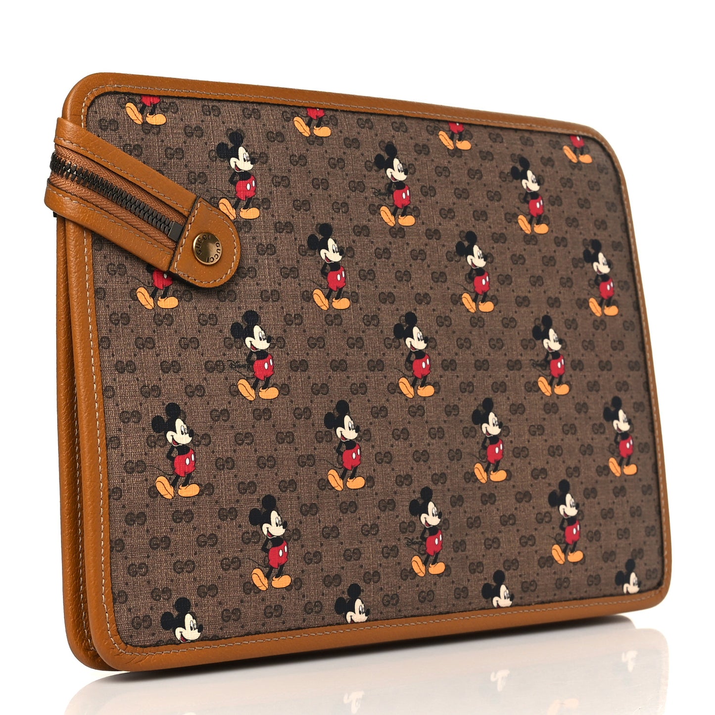X DISNEY Mini Vintage GG Supreme Monogram Mickey Mouse Documents Holder Beige Vintage Sun Oil