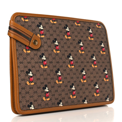 Gucci X DISNEY Mini Vintage GG Supreme Monogram Mickey Mouse Documents Holder Beige Vintage Sun Oil 3 of 6