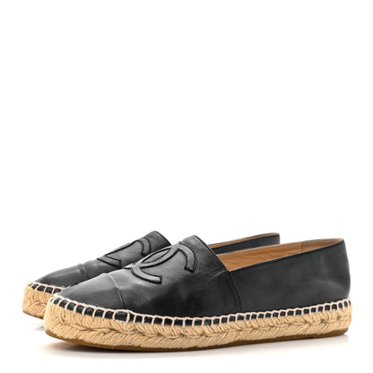 Chanel Lambskin CC Espadrilles 38 Black 3 of 15