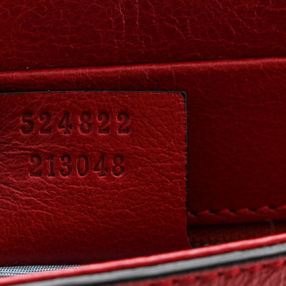 Gucci Calfskin Diagonal GG Medium Thiara Double Envelope Shoulder Bag Black Red 8 of 11