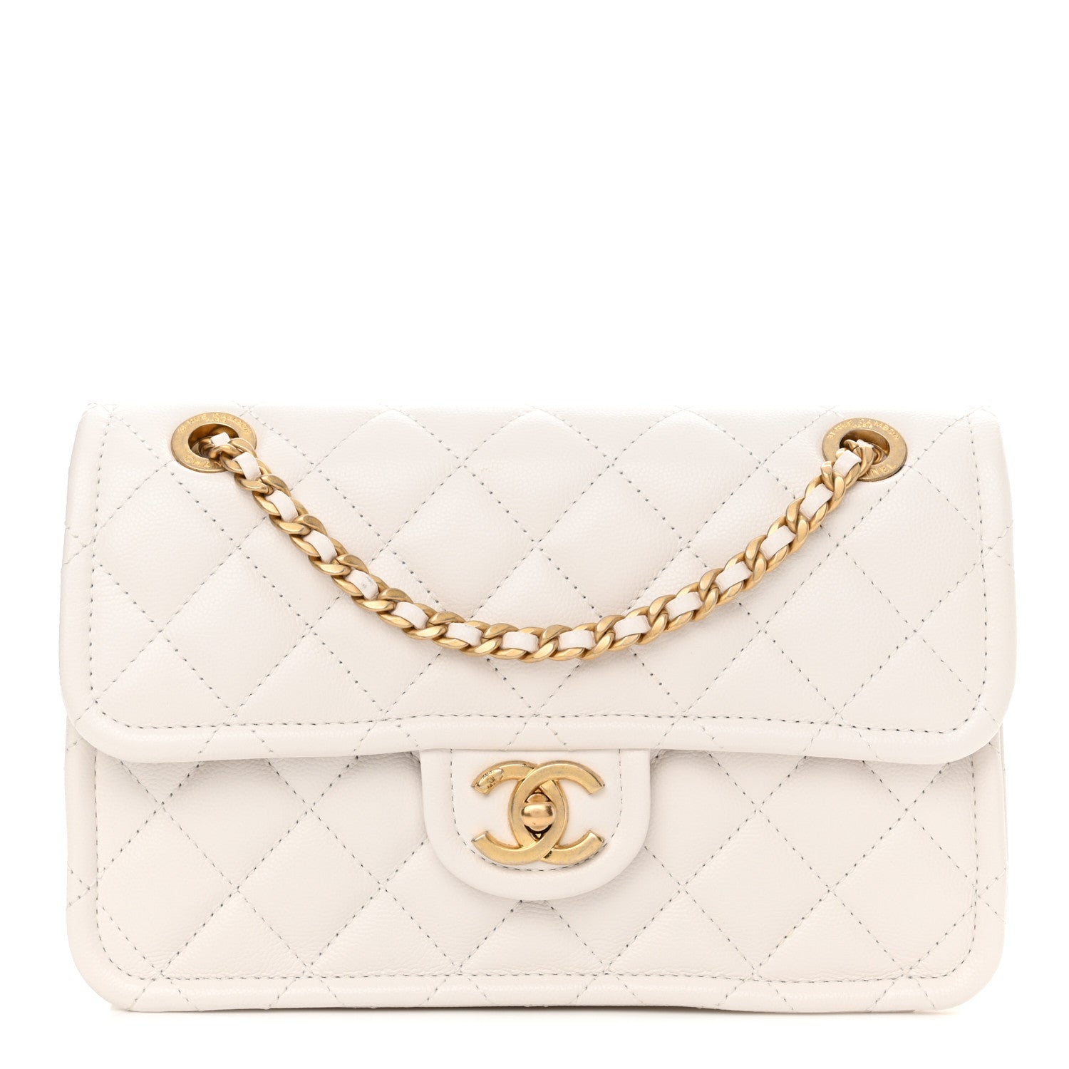 Chanel Caviar Quilted Medium Sweet Classic Flap White 1 of 13
