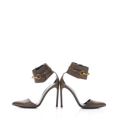 Gucci Calfskin Ursula Ankle Wrap Pumps 37.5 Grey Field 5 of 15