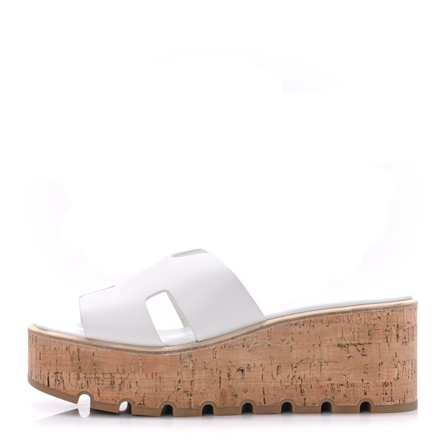 Hermes Calfskin Cork Eze 30 Sandals 41 White 1 of 9