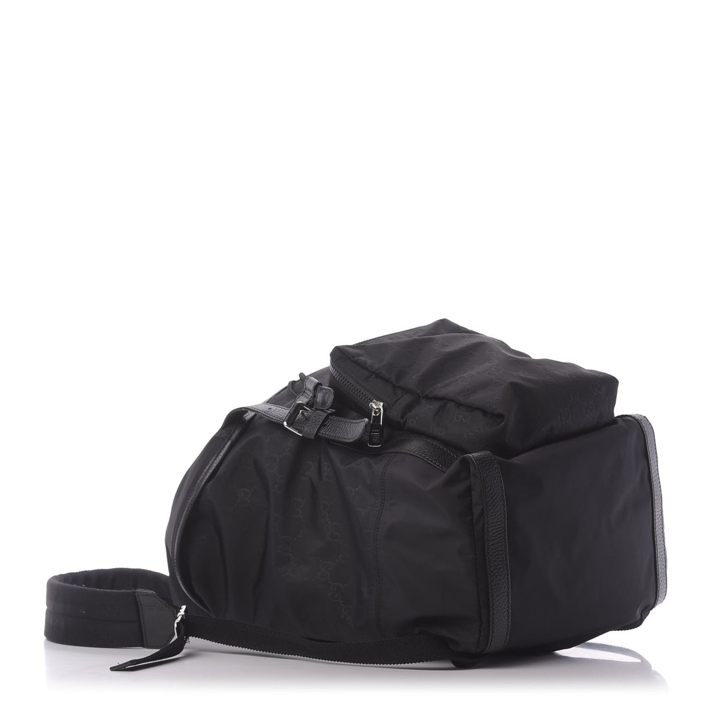 Nylon Monogram Medium Light Double Buckle Backpack Black