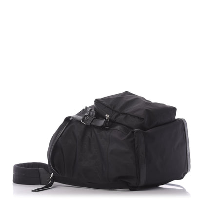 Gucci Nylon Monogram Medium Light Double Buckle Backpack Black 3 of 9
