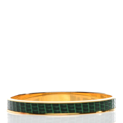 Hermes Lizard Kelly Lock Cadena Bracelet Vert Fonce 3 of 5