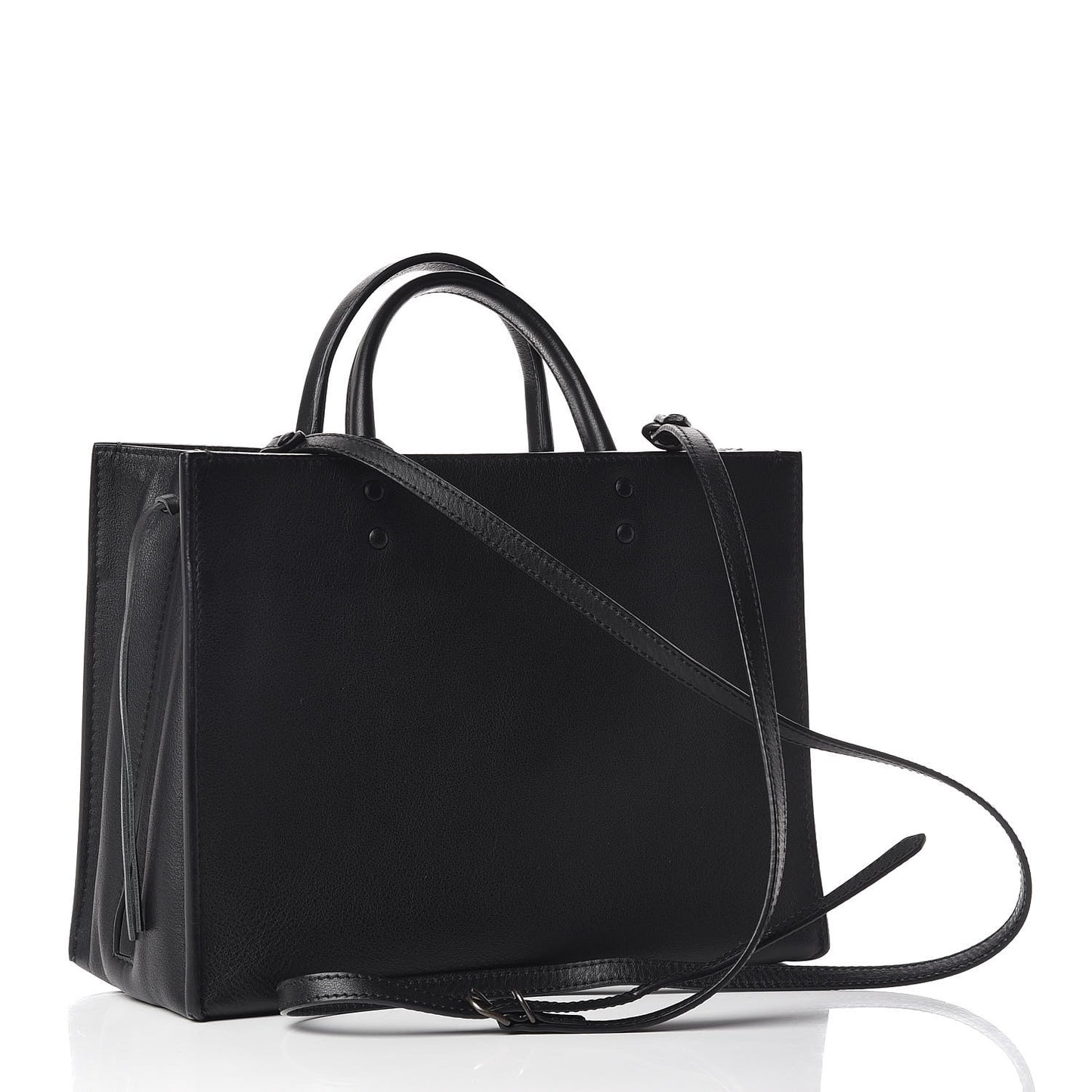 Calfskin Blackout Hardware Perforated Papier A6 Tote Black