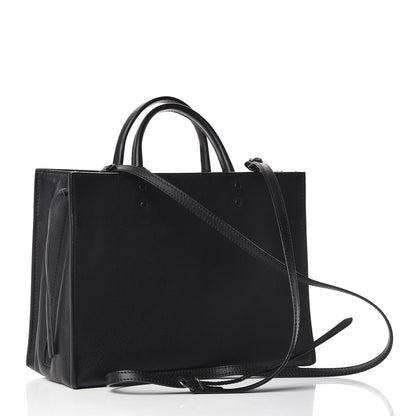 Balenciaga Calfskin Blackout Hardware Perforated Papier A6 Tote Black 3 of 9