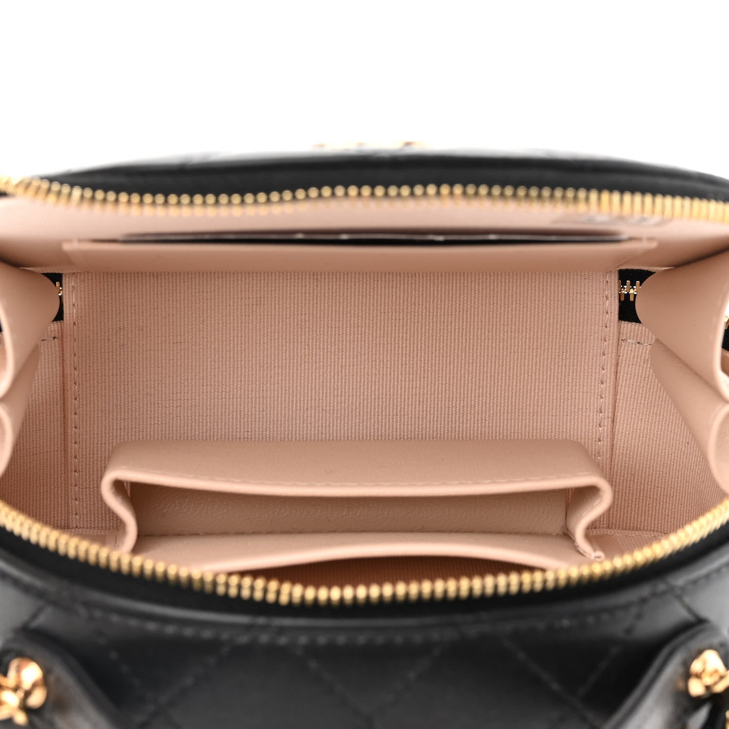 Chanel Lambskin Quilted Chic Riviera Top Handle Vanity Case Black 5 of 10