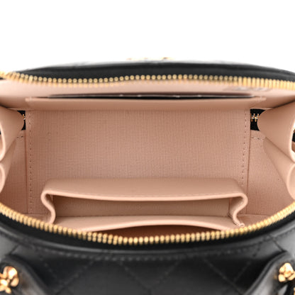 Chanel Lambskin Quilted Chic Riviera Top Handle Vanity Case Black 5 of 10