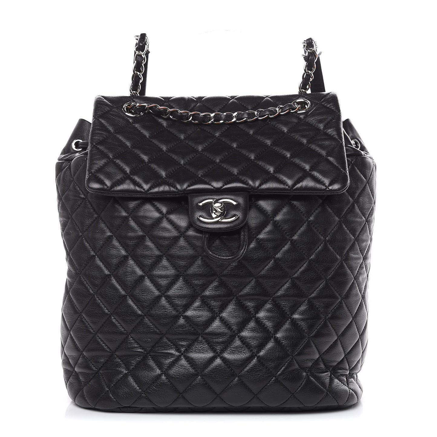 Lambskin Quilted Large Urban Spirit Backpack Black