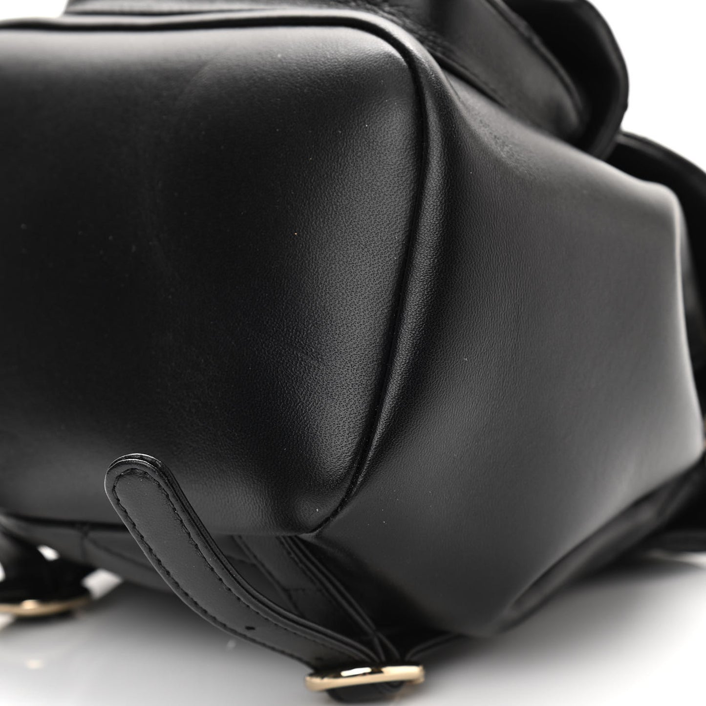 Lambskin Quilted Small Duma Drawstring Backpack Black