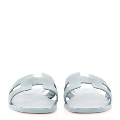 Hermes Epsom Oran Sandals 39.5 Gris Antarctique 2 of 8