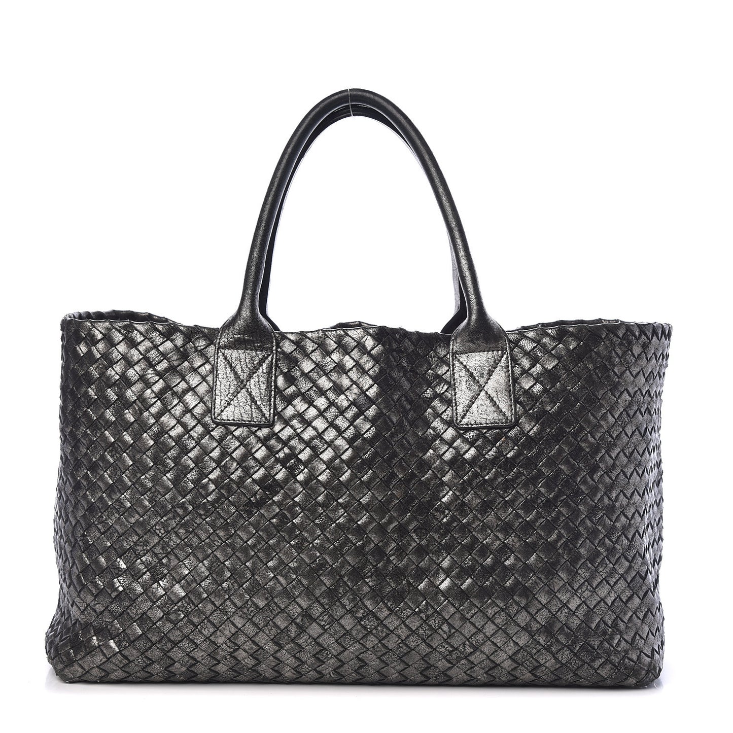 Metallic Nappa Intrecciato Medium Moon Cabat
