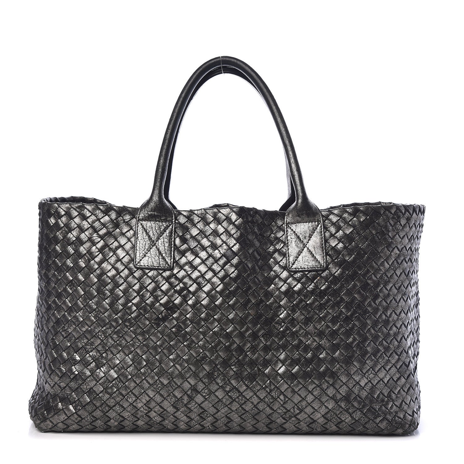 Bottega Veneta Metallic Nappa Intrecciato Medium Moon Cabat 1 of 11