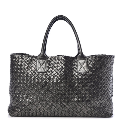Bottega Veneta Metallic Nappa Intrecciato Medium Moon Cabat 1 of 11
