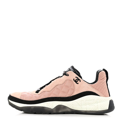Chanel Mesh Suede Calfskin Quilted Sneakers 39 Pink Beige 1 of 11